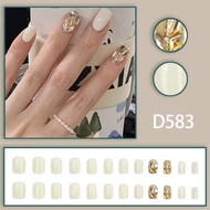 Fake nails Motif D583 24pcs + FREE LIQUID GLUE / nail art fake nails / fake nails / bridal fake nail