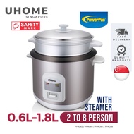PowerPac Rice Cooker with Steamer 0.6L/1.0L/1.5L/1.8L(PPRC62/PPRC64/PPRC66/PPRC68)