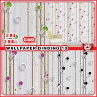 HIJAU WALLPAPER 45CM X 10M / 9M 8M WALLSTICKER WALLPAPER WALL STICKER CIRCLE TWIG GREEN BLACK