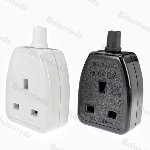 Black Copper 13A 250V British standard universal electrical AC power adaptor socket UK BS1363 Travel