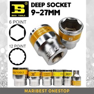BOSI TOOLS Deep Socket Chrome Vanadium Steel CR-V 6 Point 12 Point Socket Box 8mm-27mm (Short Type) 