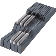 In-Drawer Knife Storage Device-Bamboo Kitchen Knife Organizer-Can Hold 5 Long Knives and 6 Short Kni