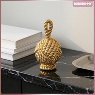 [BububuMY] Rope Knot Sculpture Shiny Rope Knot Statue Textured Figurine with Hanging Loop