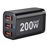 Multi Port GaN Charger 100W/200W Fast Charging 3/6Port  USB C Port Charger Station Power Adapter Wal