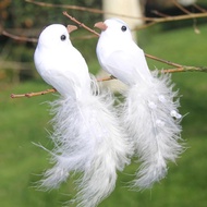 (h6m) Decorative Fake Doves White Artificial Foam Feather Wedding Ornament Home Craft