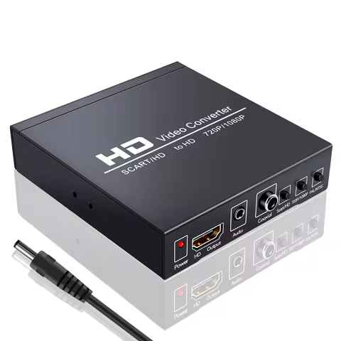 Scart to HD cable Scart to HD 1080P converter Scaler with Digital audio 2-in-1 HD+Scart to HD AV con