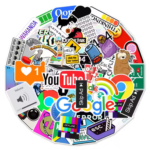 10/30/50Pcs Cartoon Programming 404 Network Error Graffiti Stickers Laptop Motorcycle Car Skateboard