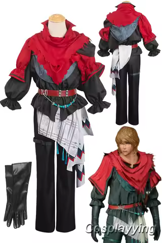 FF16 Joshua Cosplay Fantasia Red Black Suit Anime Game Fantasy Of Final XVI Costume Adult Men Cospla