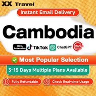 eSIM Cambodia 3-15 Days 1-30GB + Unlimited Data Travel SIM Card Cambodia 5G High Speed