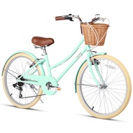 Missy 20" 24" 26" inch Girl Cruiser 6-Speed Hybrid City Bicycle for Youth Over 6 Years Old with Wick