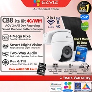 Ezviz CB8 Lite Kit 4MP 2K+ 4G WiFi Battery Powered Pan & Tilt Weatherproof WiFi Security CCTV Camera