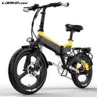 ⓂDuty Free LANKELEISI 48V 500W Electric Folding Bike 14.5Ah Electric City Road Mountain Bicycle 20inch 7 Speed Foldable