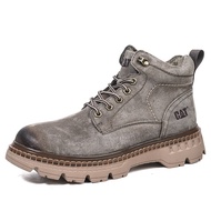 《819》Caterpillar New Men Leather Outdoor Leisure Boots Hiking  High Cut Martin Boots Size 38-45
