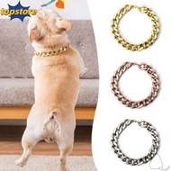 TOPSTORED Pet Necklace, Adjustable Chain Collar Chain Dog Collar, Fashion Cat Dog Gold Necklace Gold
