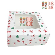 Cake Box ChristmasIVORY 22x22x10cm White Premium Christmas Window 22 x 22 x 10 (10 Pcs)