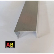 Lis U Aluminium 1.2cm x 2.5cm x 1.2cm silver Panjang 199.5cm