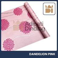 PINK DANDELION MOTIF WALLPAPER, PINK DANDELION MOTIF WALL STICKER WALLPAPER, PINK WALLPAPER