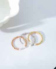 Baby Akoya 簡約閃爍車花珠 18K金開口戒指