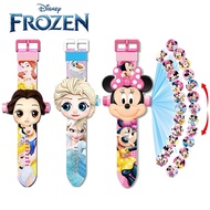 Cute Frozen Princess Minnie Mouse Children Watches 3D Projection Child Watch Cartoon Anime Figure Fl