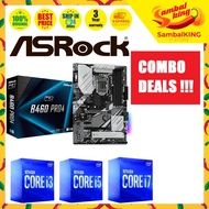 ASROCK B460 PRO4 INTEL MOTHERBOARD + INTEL CPU COMBO PROMO G6400 i3-10100F i5-10100F I7-10700F i9-10