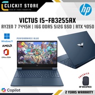 HP Victus 15-fb3255AX / 15-fb3148AX 15.6″ FHD Gaming Laptop | Ryzen 7-7445HS 16GB 512GB RTX4050 W11H