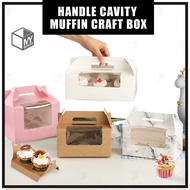 Handle Cavity Muffin / Cupcake Box Moon Cake Craft Box Transparent Window Baking
