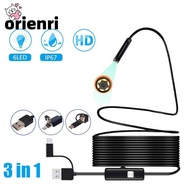 ORIENRI Inspection Camera, 408P/720P/1080P LED Light HD Inspection Camera, 3 in 1 Universal IP67 Wat