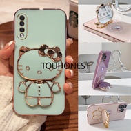 Casing Samsung Galaxy A7 2018 Case Samsung A22 Cassing Samsung A01 Cases Samsung A02 Cover Samsung A70 Case Samsung A70S Case Samsung M32 M22 Case Samsung F22 Case Cute Anime Cartoon Vanity Mirror Hello Kitty Holder Phone Case With Metal Sheet TK