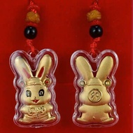 兔金币金箔红包吊坠利是封红包 Rabbit Gold Coin Gold Foil Red Packet Pendant Red Packet Red Packet