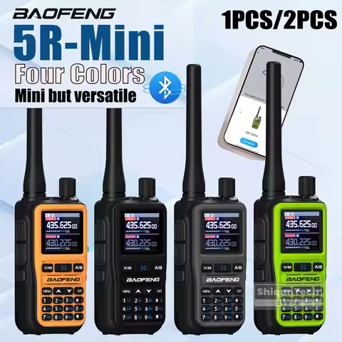 1/2PCS Baofeng BF-5R Mini Walkie Talkie Mini But Versatile APP Bluetooth Programming UHF VHF FM USB-