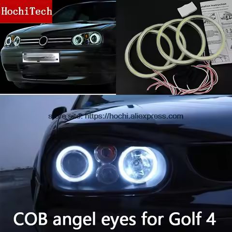 High Quality COB Led Light White Led Angel Eyes Ring For Volkswagen Golf 4 golf4 MK4 R32 VR6 1998-20