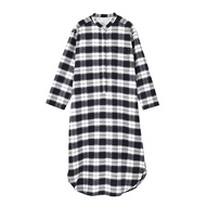 Japan NEW MUJI Sleeping Skirt Counter Quality Flannel Pure Cotton Spring Autumn And Winter Nightgown