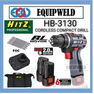 HITZ 12V HB-3130 CORDLESS COMPACT DRILL DRIVER (BRUSHLESS) 2.0AH BATTERY CHARGER (HB3130) BOSCH MAKI