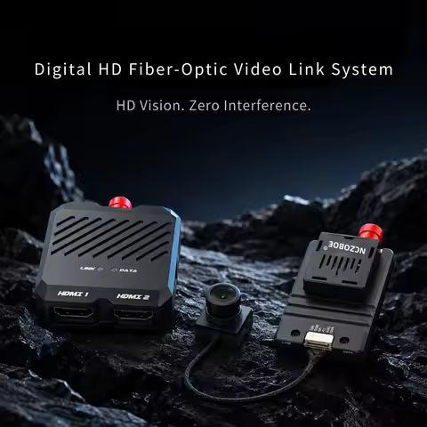 NCZOBOE TTL Optical Transceiver Module DC 5.5-26V FC RX/TX/AV/VCC/GND Interface for Drones TTL to Fi