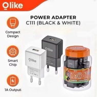 (1 JAR 15 PCS) OLIKE C111/ charger OLIKE C111 5V/1A fast charging Original OFFICIAL 1 YEAR WARRANTY