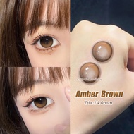 Colorhunter Contact Lens Power contact lenses 2pcs Soft 1 Yearly use Power 0.00 -8.00 Amber Brown Se