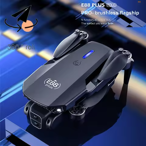 New 360° Rotation E88 Plus WIFI FPV Drone Wide Angle HD 4K Camera Height Hold RC Foldable Quadcopter