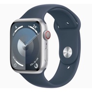 Apple Watch Series 9 智能手錶 GPS+流動網絡 45mm銀色鋁金屬錶殼風暴藍色運動錶帶M/L 預計7日內發貨 -