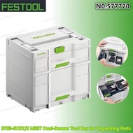 FESTOOL 577770 Third Generation Dual Drawer Tool Box with Parts Storage  50.8 x 29.6 x 33.7 cm, SYS3