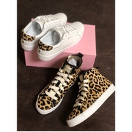 KEDS small white shoes, soft leather material, cooperation peach heart shoes, horsehair and leopard print shoes, all-mat good