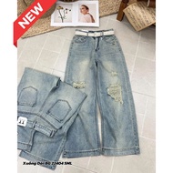 ELWYN women's straight-leg jeans, streetwear style jeans size S M L 22404