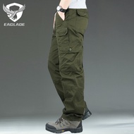 EAGLADE Tactical Cargo Pants for Men Cotton Multi Pockets M-4XL DY-215 in Green B02