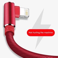 90° USB Degree Elbow Nylon Braided Fast Charger Charging Cable Compatible For Apple Compatible For i