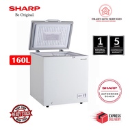 【FREE DELIVERY】SHARP 160L Chest Freezer 2-in-1 Dual Function Freezer Fridge With Lock &amp; LED SJC168