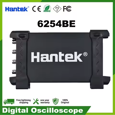 Hantek 6254BE Digital Storage Oscilloscope 4 Channels 250Mhz Bandwidth Automotive USB PC Osciloscopi