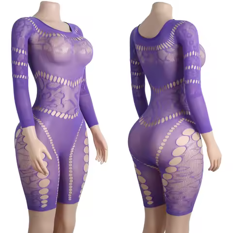 Lingerie Hall Catsuit Sleeves Mesh Fashion Retail Bottled Detail Exotic Exotic Dance Performance Wea