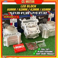 LEO CERAMIC BLOK LC135 60MM 62MM 63MM 65MM PNP Y15 60 COMBO RACING LC V1 - V8 Fi LC