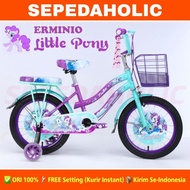 Sepeda Anak Perempuan Bnb Bunny / Erminio Little Pony Ukuran 12 16 18