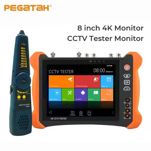 8 inch IP Camera Tester CCTV Monitor 4K 12MP AHD/TVI/CVI/SDI 6 in 1 Analog Camera IPTV Tester Monito