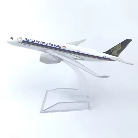 16cm Airplane Model Replica A350 Singapore Airlines Metal Scale Aircraft Simulation Toys And Hobbies